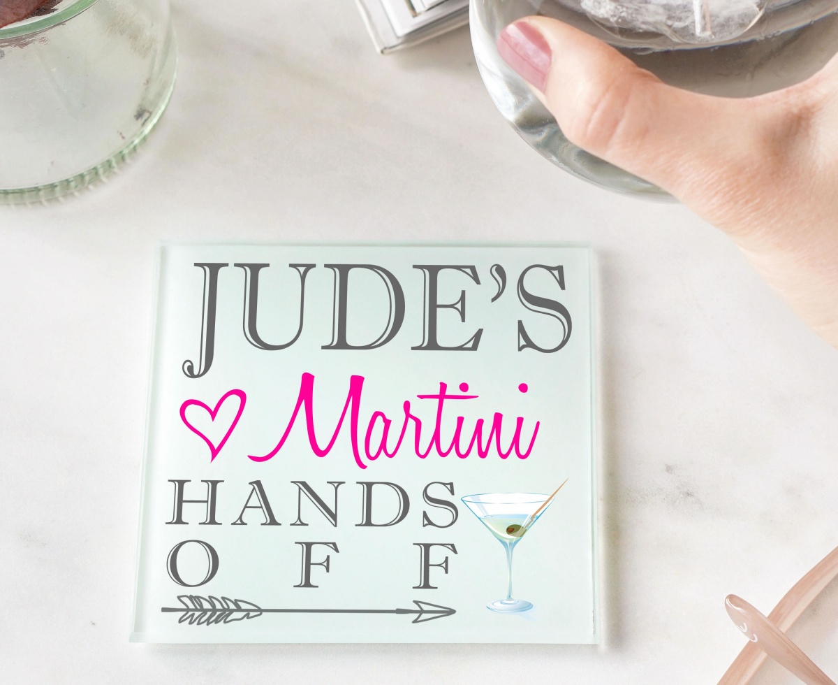 Personalised Martini Glass Gift Drinks Coaster